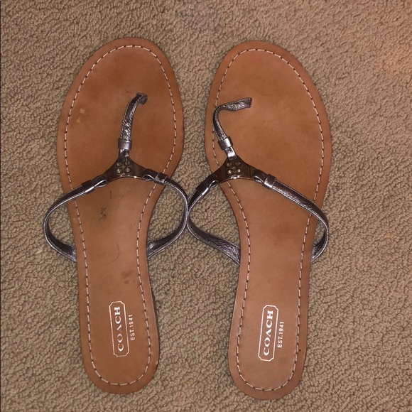 Coach Shoes - Coach silver sandals